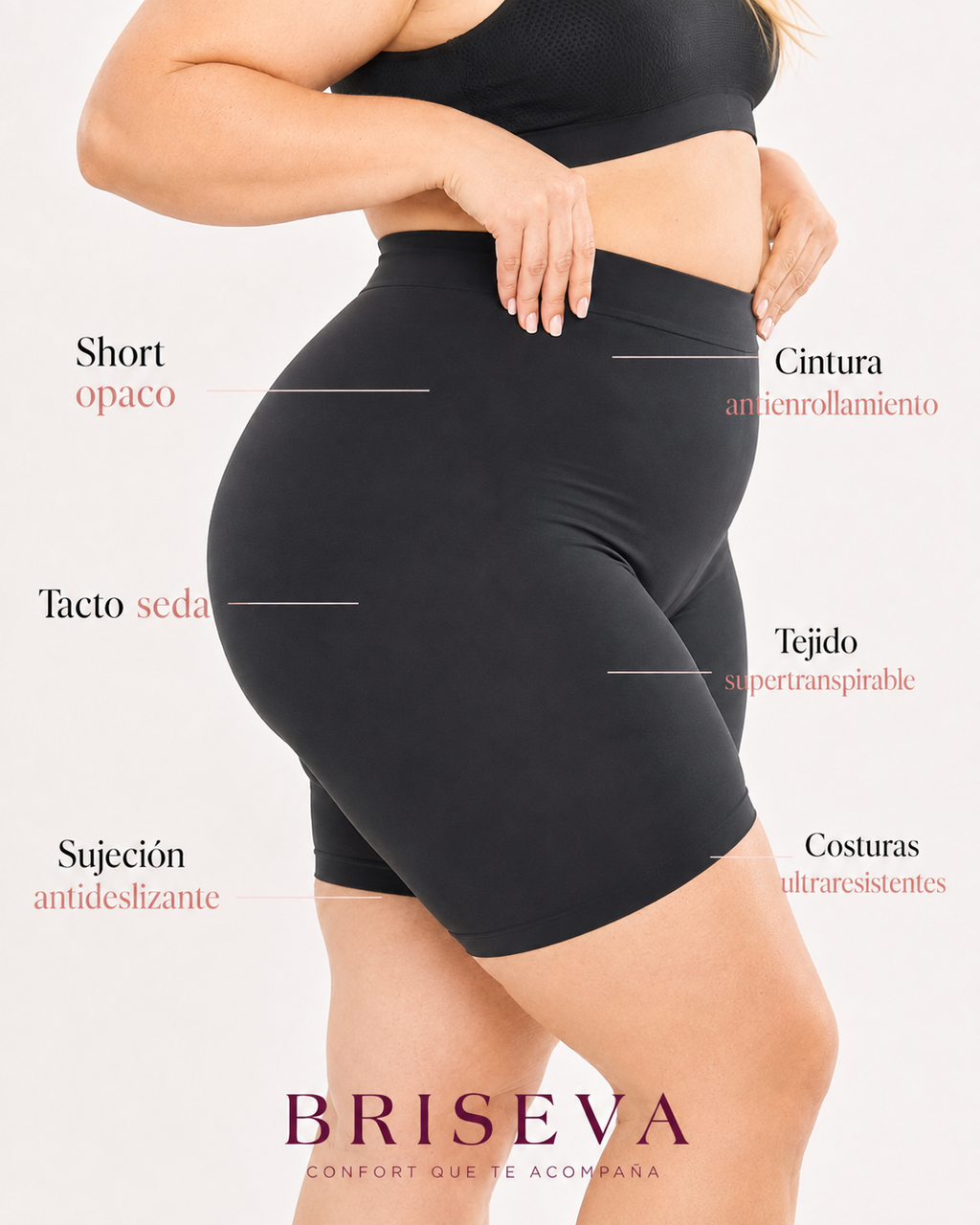 El short Briseva — antirozaduras